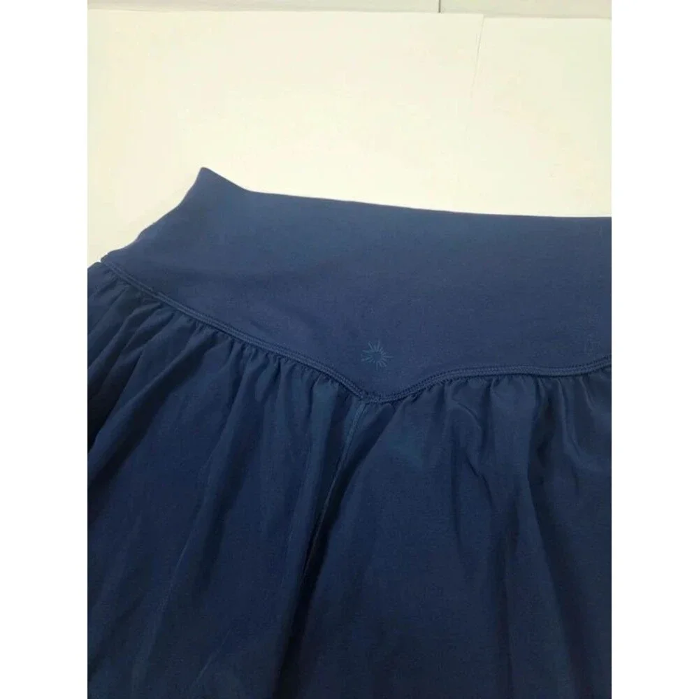 Offline Aerie Navy Blue Pleated Flowy Shorts Medium Flat Waistband